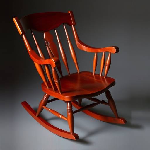 Elegant cherry wood rocking chair with a comfortable, contoured seat