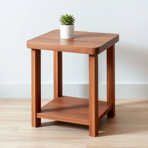 Hand-turned walnut side table with a minimalist, modern design