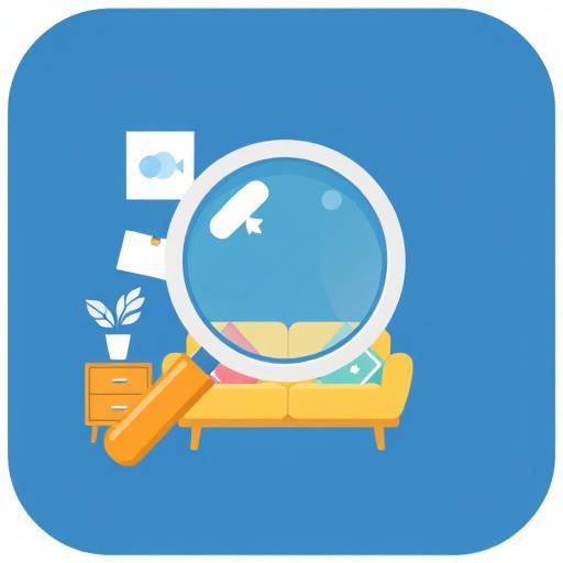 Icon of a magnifying glass representing browsing and selecting furniture